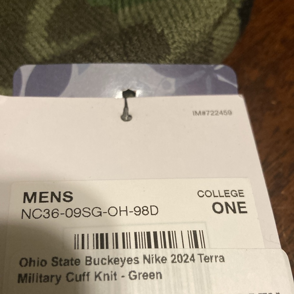 NWT Nike Ohio State Buckeyes 2024 Terra Military Cuff Knit Beanie - Green - Picture 13 of 13